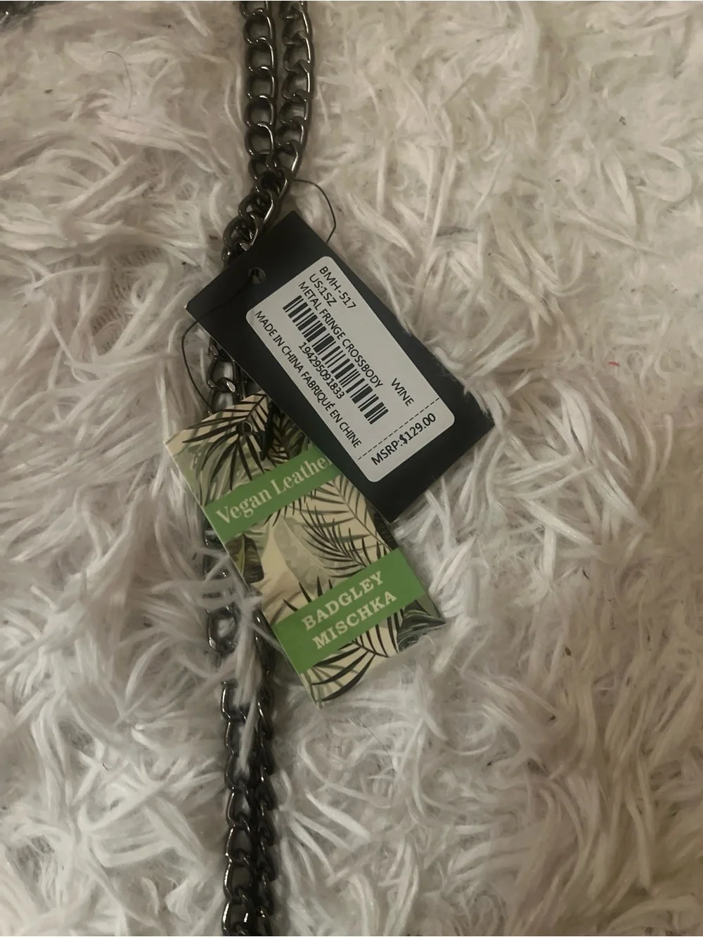 Badgley Mischka Metal Fringe Crossbody in Wine - Picture 9 of 12